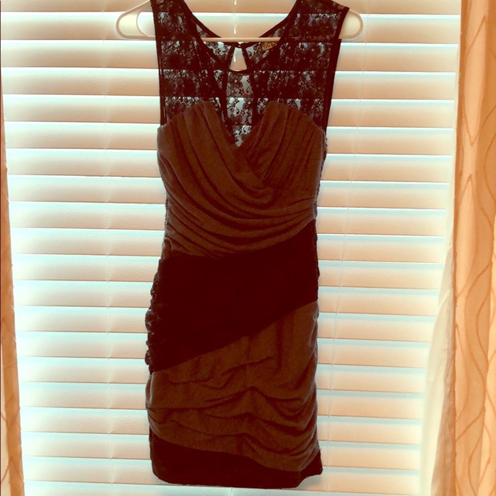 Guess lace paneled mini dress, like new.